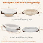 Aliggbent 38Pcs Sourdough Bread Baking Supplies – 11'' Oval & 10'' Round Cotton Rope Banneton Bread Proofing Baskets with Liners & Covers, Sourdough Starter Jar Kit, Scale, Bags & Bread Making Tools