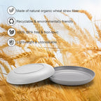 12 Pcs Unbreakable Deep Dessert Plates Set, 8 inch Reusable Plastic Wheat Straw Plates, Microwave and Dishwasher Safe Plate for Kitchen, Lightweight Plate for Dessert, BPA Free, White Gray