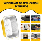 40 Pack 8.7"×6.6"×2.4" Gold Aluminum Foil Pans with Lids Heavy Duty, 3 LB Foil Food Containers with Lids, Disposable Tin Foil Pans for Baking, Meal Prep, Freezer, Heating and Takeout