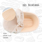 Bread Proofing Baskets Set of 2 10 inch Oval Shaped Dough Proofing Bowls w/Liners Perfect for Professional & Home Sourdough Bread Baking
