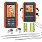 Wireless Meat Thermometer for Grilling Smoking - Kitchen Food Cooking Candy Thermometer with 3 Probes - Monitor Ambient Temperature Inside The Grill Smoker BBQ Oven Thermometer, 490ft,Digital