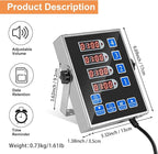 Kitchen Timers for Cooking – 4 Channel Commercial Kitchen Timer Restaurant Kitchen Supplies – Stainless Steel LED Technology Kitchen Timer Digital – Reminder Function, Loud Alarm, Black
