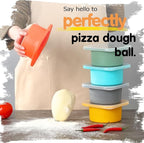 Stackable Silicone Artisan Pizza Dough Proofing Containers with Lids (3 Red)
