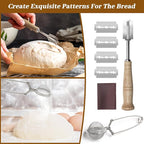 Windspeed Sourdough Bread Baking Supplies Kit of 15, Sourdough Starter Kit Include 10 and 8 Inch Bread Proofing Basket Dough Scraper Dough Starter Jar Linen Bag dough Whisk and Others