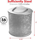 Amici Home Newport Galvanized Metal Canister | Dry Food Storage Container - 56 Ounce Capacity | Farmhouse Décor | Rustic Metal Canister for Kitchen Countertop (Silver)