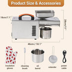 900W Oil Press Machine, Automatic Cold& Hot Electric Oil Press Extractor, 340 Food Stainless Steel,Ideal for Pressing Peanut, Sesame Seeds, Walnut, Almond, Pumpkin, Rapeseed