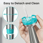 Immersion Blender Handheld Corded Hand Blenders Set 1100W, Trigger Variable Speed 5 in 1 Stick Emulsifier with Chopper, Whisk and Frother for Soup, Baby Food and Smoothies, Cyan Blue