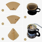 #4 Cone Coffee Filter 8-12 cup, Unbleached Natural Paper, No Blowout, Disposable for Pour Over and Drip Coffee Maker, 100 Count