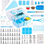 Cake Decorating Kit: Decorating Supplies Tools Kit 238 PCS Baking Accessories Include Spiping Bags and Tips Set, Piping Tips Set, Spatulas, Cake Scraper, 50 Piping Bags, Blue