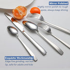 40 Piece Silverware Set Service for 8, EIUBUIE Premium Stainless Steel Cutlery Set, Mirror Polished Flatware Sets Heavy Duty and Solid, Modern Kitchen Eating Utensils Sets Include Spoons Forks Knives