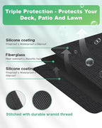 48 x 30 inches Under Grill Mats for Outdoor Grill | Double-Sided Fireproof | Waterproof | Oil-Proof | Easy to Clean | Indoor Fireplace/Fire Pit Mat | Quality BBQ Mat for Deck Patio Lawn