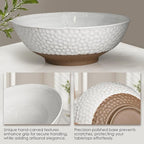 Wotalation Handmade Ceramic Large Serving Bowls, Salad Bowl set. Modern Kitchen Dishes for Dinner, Fruit, Salad. Oven, Dishwasher Safe, Vanilla White, 58 oz, 9.5" (1, 9.5“)