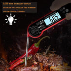 Meat Thermometer Digital with ±0.5℉ Precision, 100% Waterproof, Motion Sensing Food Thermometer for Cooking Kitchen Oven Grill Candy BBQ, Red