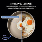 Redchef Ceramic Nonstick Frying Pan, Ceramic Non-Stick Saute Pan, Non Toxic Egg Pan, Cooking Pan for Kitchen, PFAS Free, All Stovetops (Gas, Electric, Induction), Oven Dishwasher Safe(9.5" Beige)