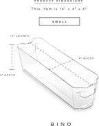 BINO | Stackable Storage Bins, Small - 2 Pack | THE STACKER COLLECTION | Clear Plastic | Built-In Handles | BPA-Free | Containers for Organizing Kitchen Pantry | Multi-Use Organizer