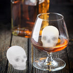Skull Cake Pan,Skull Cake Pan Silicone Mold，6-Cavity Silicone, or Halloween & Party Drinks (6 Cavity Large Mold)