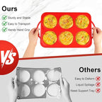 2 Pack 4 Inch Silicone Egg Molds for Breakfast Sandwiches with Metal Frames, Jumbo Size Muffin Top Pans, Silicone Egg Bite Baking Trays, BPA Free & Non-Stick
