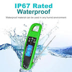 Instant Read Meat Thermometer for Kitchen Cooking, Ultra Fast Precise Waterproof Digital Food Thermometer with Backlight, Magnet and Foldable Probe for Deep Fry, Outdoor BBQ, Grill(Green)