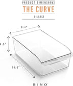 BINO | Plastic Storage Bins, X-Large | THE CURVE COLLECTION | Multi-Use Organizer Bins | Built-In Handle | BPA-Free | Pantry Organization | Home Organization | Fridge and Freezer Organizer