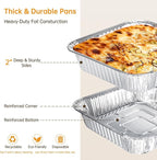 Aluminum Pans 8x8-10 Pack Disposable Foil Pans, Heavy Duty Aluminum Roasting Trays for Baking, Cooking, Heating, Storing, Prepping Food