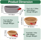Banneton Bread Proofing Basket Set of 3 (9" Round & 10" Oval& 5" Round) - Natural Cotton Rope Sourdough Proofing Baskets with Reusable Liners & Dust Covers - Artisan Bread Baking Supplies