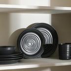 Stone Lain Orbit 4-Piece Salad Plate Set Stoneware, Charcoal