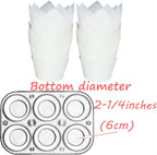 500 pcs Large size White Tulip Baking Cups 2-1/4"(Base diameter) x 4"(Wall height) Greaseproof paper baking cupcake Muffin liners