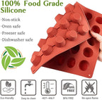 JOERSH 30-Cavity Mini Peanut Butter Cup Mold Silicone Candy Mold Bite Size for Keto Fat Bomb, Dark Chocolate