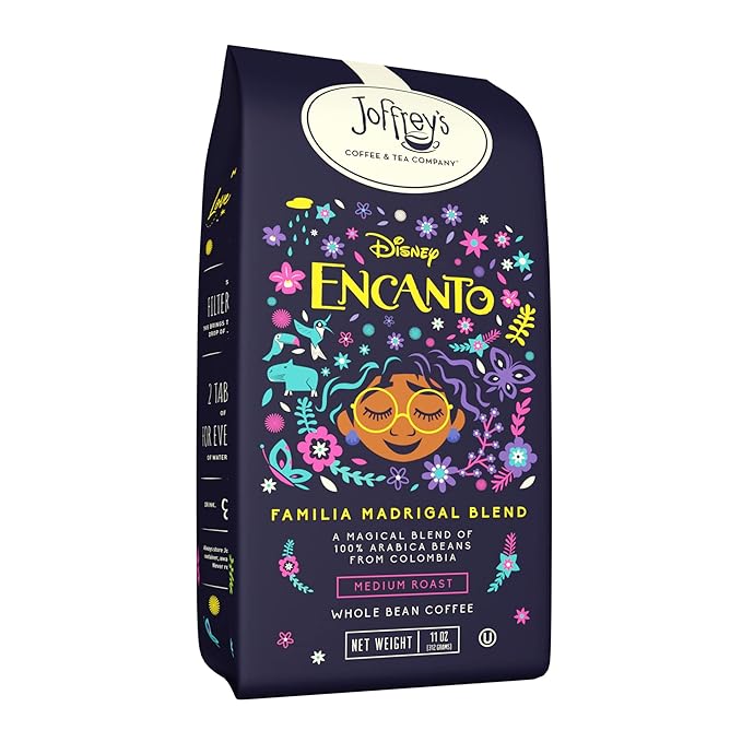 Joffrey's Coffee - Disney Encanto Familia Madrigal Blend, Disney Specialty Coffee Collection, Medium Roast, 100% Arabica Bean (Whole Bean, 11 oz)