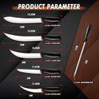 TIVOLI 6 PCS Professional Butcher Knife Set, Game Processing Knife Set, Non-Slip Softgrip, German Stainless Steel, Skinning Boning Trimming Poultry Knife Set For Meat Cutting, Incl 7" Sharpener Rod