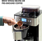 Kenmore Elite Grind and Brew Coffee Maker - Built-In Grinder, Automatic Drip Coffee Machine, 12 Cup Programmable Brewer, Bean Grinder and Ground Coffee Brewer, Coffee Maker and Grinder Combo