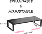 Metal Stackable Expandable Storage Shelf - Multi-Functional Home Storage Shelf, Suitable for Kitchen, Cabinet，Bathroom, Office, Garage, etc.（1PACK/Black/Medium