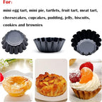 12 Packs Egg Tart Mold, Bigger Size 3 x 0.9inch, Non-Stick Pan Carbon Steel Cake Molds, Mini Pie Mould, Muffin Cupcake Pudding Baking Cup Maker - for Pies, Chinese Egg Tart, Cakes