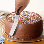 4 PCS Cake Decorating Icing Spatula set with 4, 6, 8 & 10 Inch Stainless Steel Blade, Wood Handle Frosting Spatulas and Cake Stripping Tool