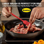 Anaeat High Heat Resistant Silicone Basting Pastry Brush Set of 5- Hygienic One-Pieces Design Spread Oil Butter for BBQ Grill Barbecue Baking Kitchen Cooking - BPA Free & Dishwasher Safe (10"+8.2")
