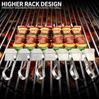 Kabob Rack For Kebab Skewers - Stainless Steel BBQ Rack Build Compatible with Wood, Round, Metal, Flat or Bamboo Skewers - BBQ Grilling Accessories by JY COOKMENT