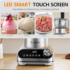 Camic Blender & Food Processor Combo,600W,6 Functions for Smoothies,Chopping,Slicing,Shredding,Grinding,Dough & More,72-oz.Blender Pitche,64-oz.Processor Bowl,13-oz.To-Go Cup,6-oz.Grinder Cup(Sliver)