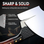 Huusk 7.5" Meat Cleaver Knife - Hand-forged Butcher Knife High Carbon Steel Kitchen Knives with Damascus Texture, Full Tang Japanese Knives with Wood Handle, Gift for Father's Day