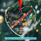 Personalized Bassoon Instrument Glass Xmas Ornament Gift, Customized Bassoon Player Christmas Keepsake Ornament with Text Year Name, Unique Bassoons Musical Instrument Glass Christmas Ornaments 2025