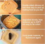 9 Inch Air Fryer Liners, 125PCS Non-Stick Air Fryer Paper Liners Disposable, Oil-Proof & High-Temperature Resistant Square Baking Paper for Air Fryer, Microwave and Oven（Bottom Is 8 Inch）