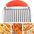 Suuker Large Crinkle Cutter for Veggies, French Fry Cutter,Potato Slicer,Potato Chip Slicer,Crinkle Cut Fries,Wavy Knife for Cucumber,Carrot Chopper,Stainless Steel Veggie Chopper,Carrot Knife