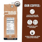 Wandering Bear Straight Black Organic Cold Brew Coffee - Extra Strong, Bold, Smooth, Unsweetened, Shelf-Stable, Ready to Drink, 100% Organic Iced Cold Brewed Coffee Drink - 32 fl oz, 3 pack
