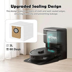 12 Pack L60 L50 Dust Bags Compatible with Eufy L60 SES, L50 SES Robot Vacuum Self-Empty Station, Upgraded 3 L Large Vacuum Replacement Bags