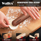 Walfos Mini Rolling Pin - Small Natural Wooden Rolling Pins, Baking Dough Roller for Pizza, Pie, Pasta, Bread, Pastry, No Coating (8inch)