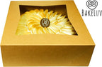 BAKELUV Pie Boxes for 9 Inch Pie | Brown, 25 Pack | 9x9x2.5 Bakery Box with Window, 9x9 Cookie Box, 9 Inch Pastry Boxes with Window Bulk, Cake Boxes, Auto Pop Up