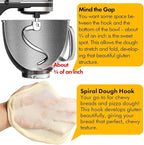 qAp quality art Practical Stainless Steel Spiral Dough Hook Replacement for KitchenAid 5Plus & 6QT Bowl-Lift Stand Mixers, Rustproof & Easy Clean, Efficient Kneading for Bread, Pizza, Pasta, Cookies
