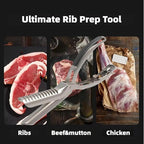 Rib Prep Tool Pro,Stainless Steel Rib Membrane Removal Tool,Professional Boning Tongs Rib Prep Tool for BBQ Enthusiasts,Ergonomic Handle for Easy Membrane Removal(1 PCS)