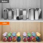 Lifewit Stackable Water Bottle Organizer for Cabinet, Plastic Bottle Holder Fits Bottles & Tumblers up to 3.8" Diameter, Pantry, Countertop & Fridge, 4 Tier Holds 16 Bottles