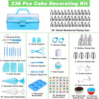 Suuker Cake Decorating Tools Supplies Kit, 236 Pieces Baking Accessories with Storage Case, Frosting Piping Kit, Piping Bags and Tips Set with 36 Numbered Piping Tips, Pastry Bags for Cake