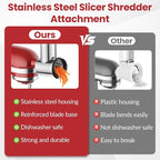 Stainless Steel Slicer Shredder Attachment for KitchenAid Stand Mixers, Large Vegetable Slicer Cheese Grater Attachment for Kitchenaid, Salad Maker Grinding Powder with 4 Blades